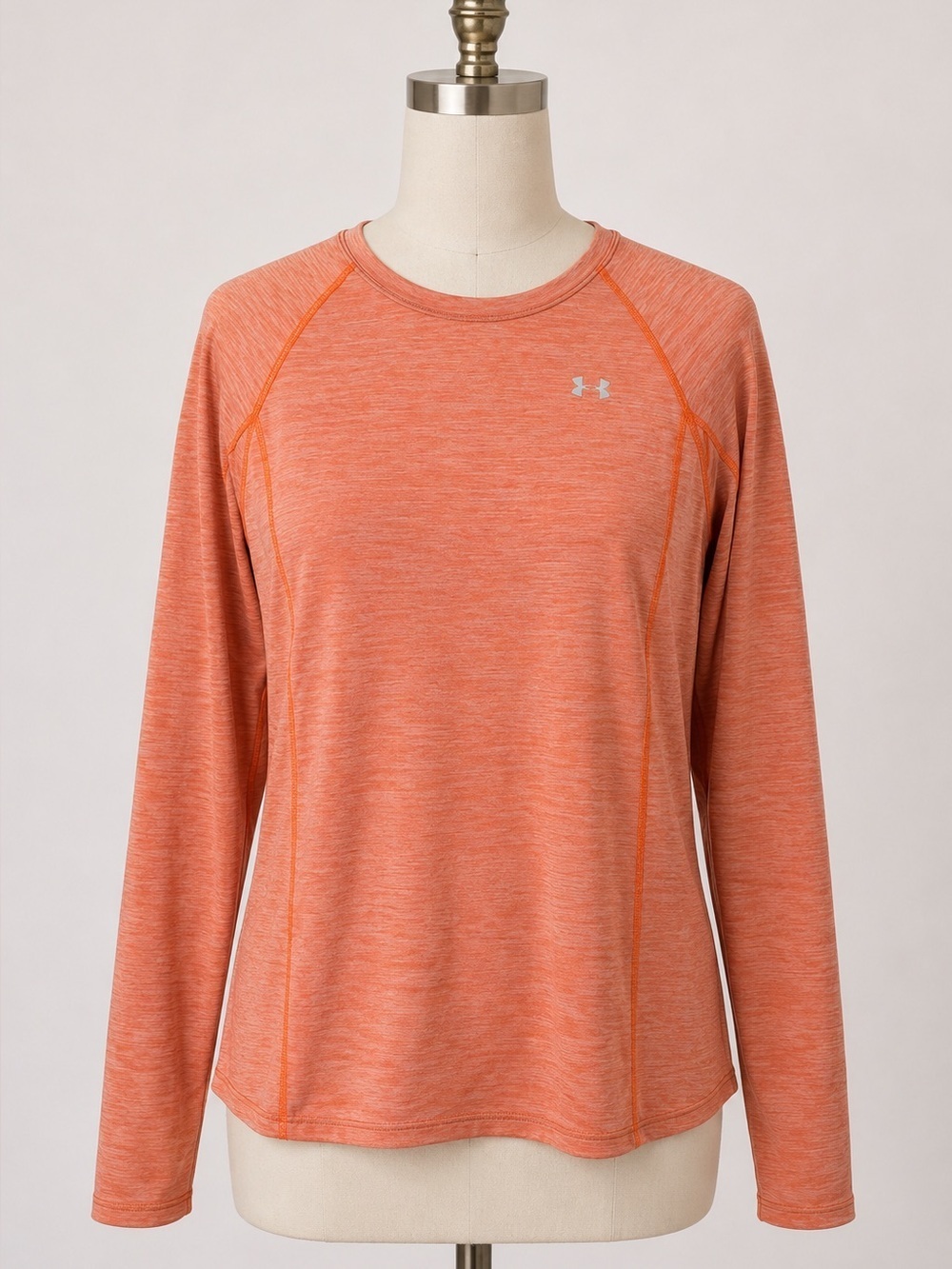 Under Armour Orange Heathered Long Sleeve Performance Top Size medium